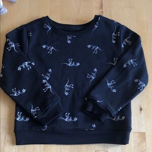 Black white Dinosaur Print Sweatshirt